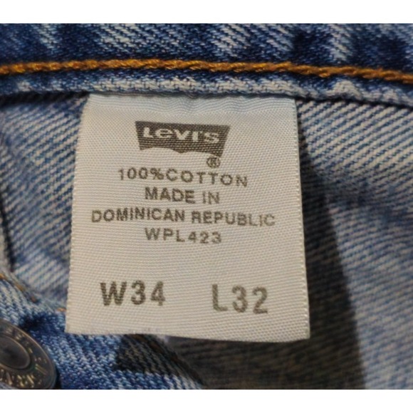 Vintage Levis Jeans Mens 34x32 Blue Denim 501 Light Wash Faded Y2K - Picture 3 of 10